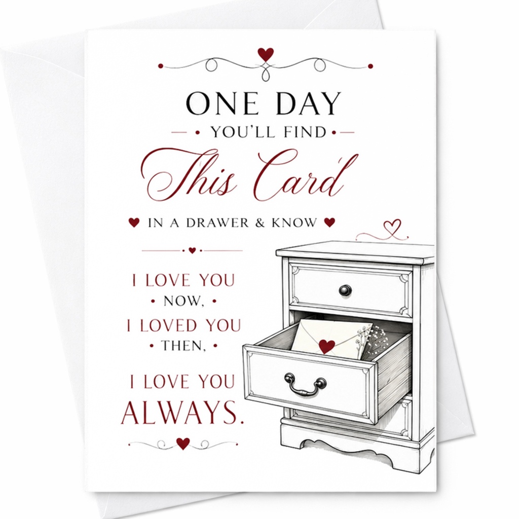 One Day You'll Find This Card I Love You Now Then Always Romantic Anniversary Card For Wife Husband Sweet Love Greeting C2790