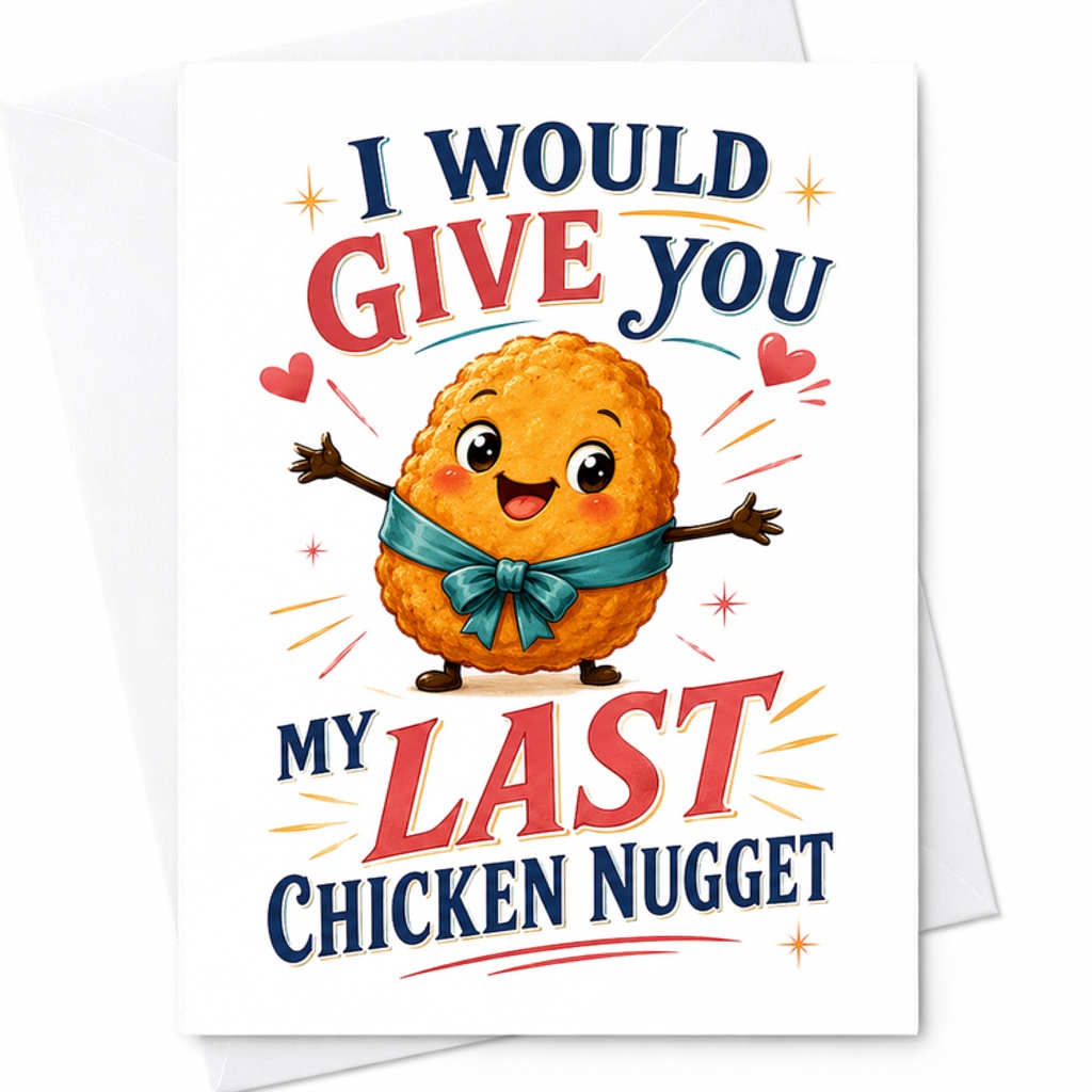I Would Give You My Last Chicken Nugget Cute Romantic Card Funny Love Card For Boyfriend Girlfriend Anniversary Sweetheart C2792
