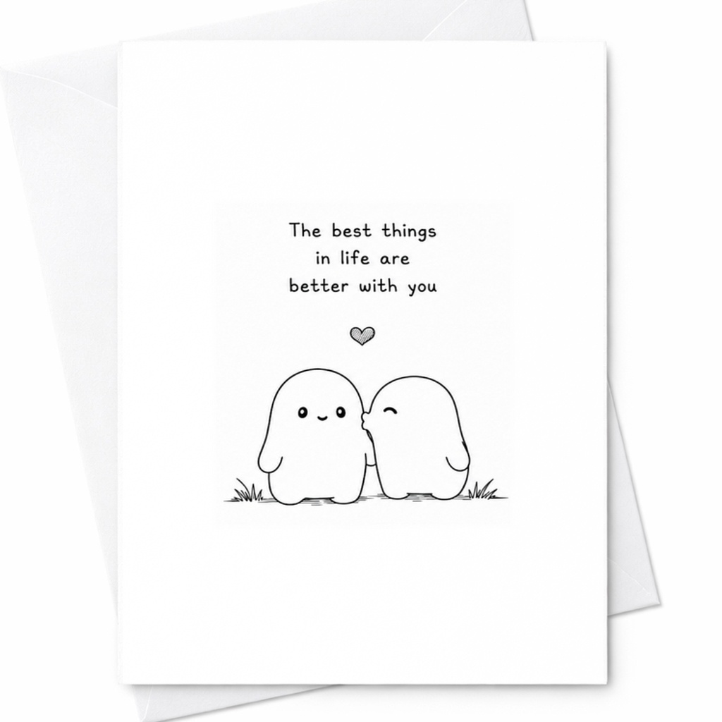 The Best Things In Life Are Better With You Cute Anniversary Card Romantic Couple Love Sweet Sentimental Greeting Card C2797