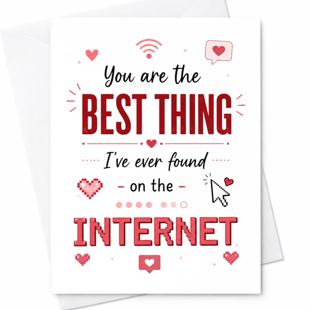 You Are The Best Thing I've Ever Found On The Internet Romantic Anniversary Card For Partner Cute Love Card For Him Or Her C2802