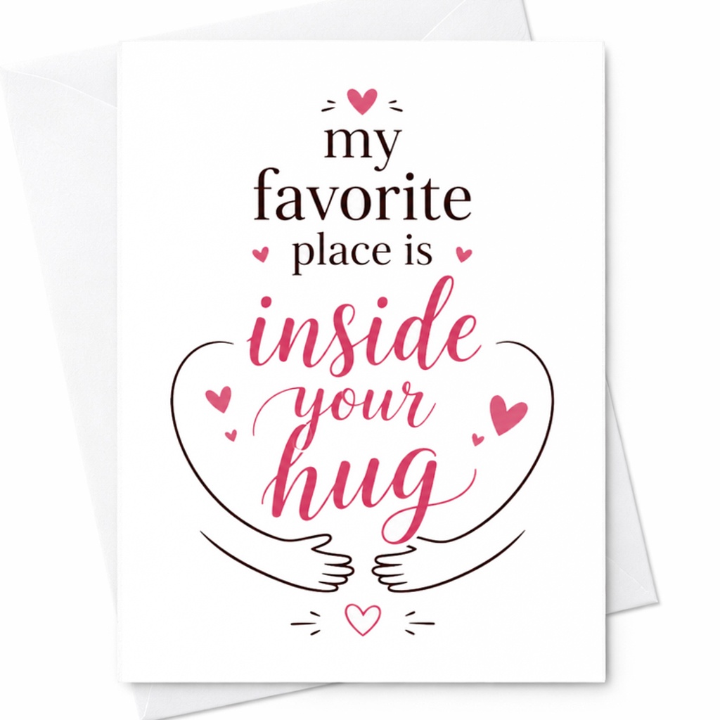 My Favorite Place Is Inside Your Hug Romantic Anniversary Card Sweet Love Greeting Card For Husband Wife Couple Cute Sentimental C2804