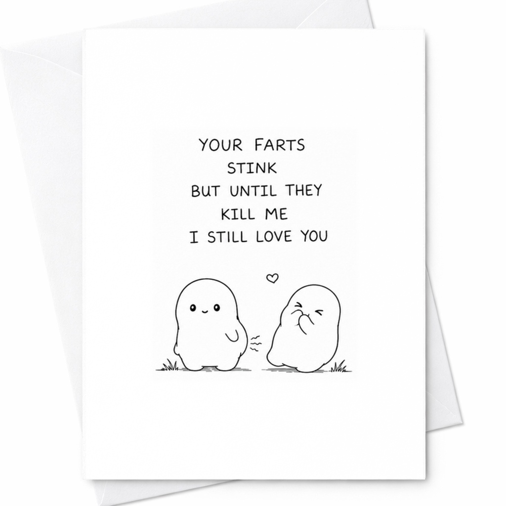 Your Farts Stink But Until They Kill Me I Still Love You Funny Valentine's Day Card Cute Love Anniversary Card For Couples C2808
