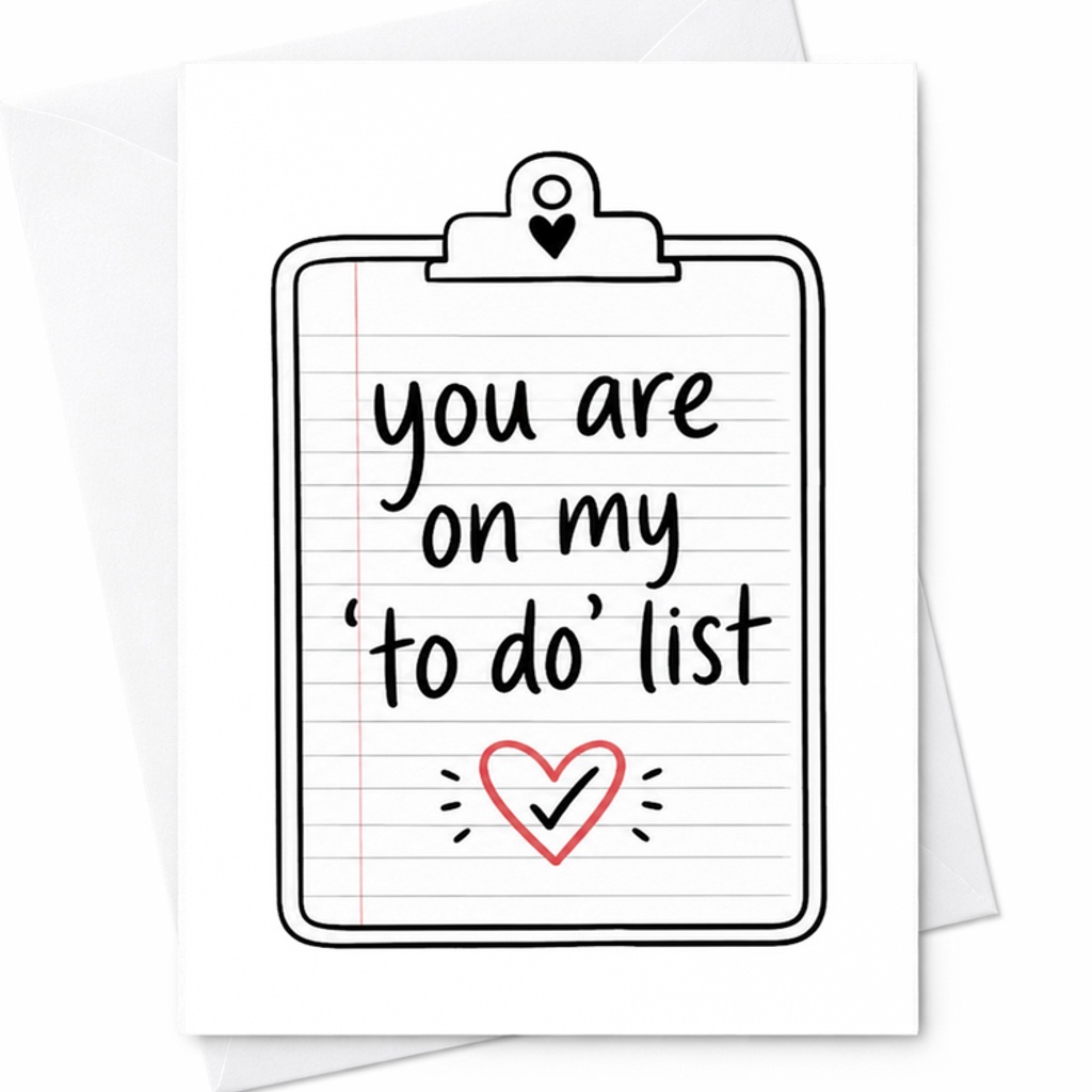 You Are On My 'to Do' List Funny Anniversary Card Romantic Birthday Card For Husband From Wife Fiancee Cute Love Card C2832