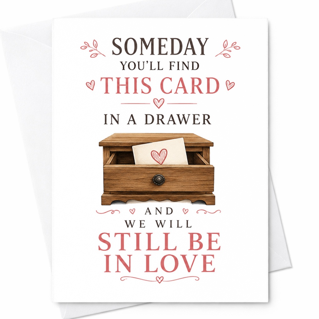 Someday You'll Find This Card In A Drawer And We Will Still Be In Love Romantic Anniversary Card For Husband Wife Sentimental C2846
