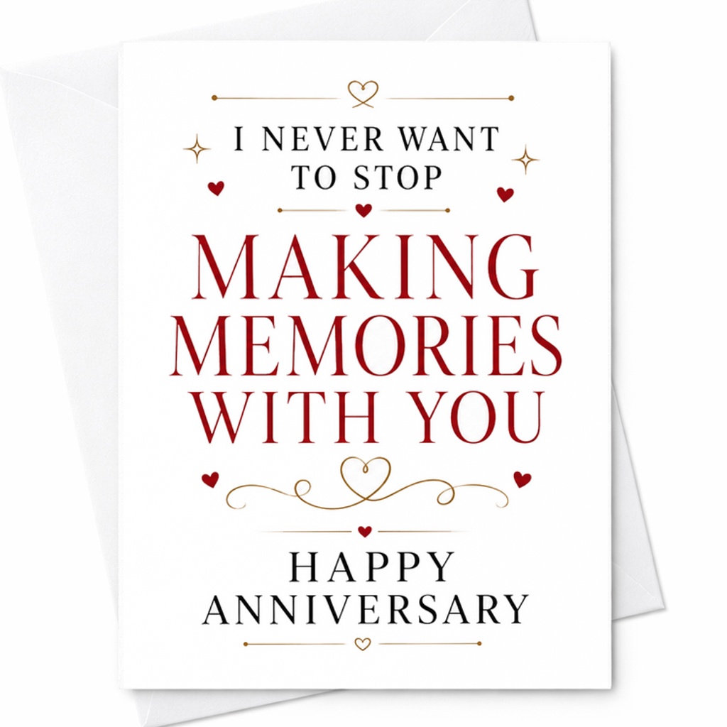 I Never Want To Stop Making Memories With You Happy Anniversary Card Romantic Anniversary Card For Couple Husband Wife C2851
