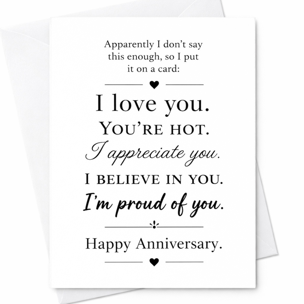 Apparently I Don’t Say This Enough So I Put It On A Card Happy Anniversary Card Romantic Love Card For Husband Wife Partner C2860