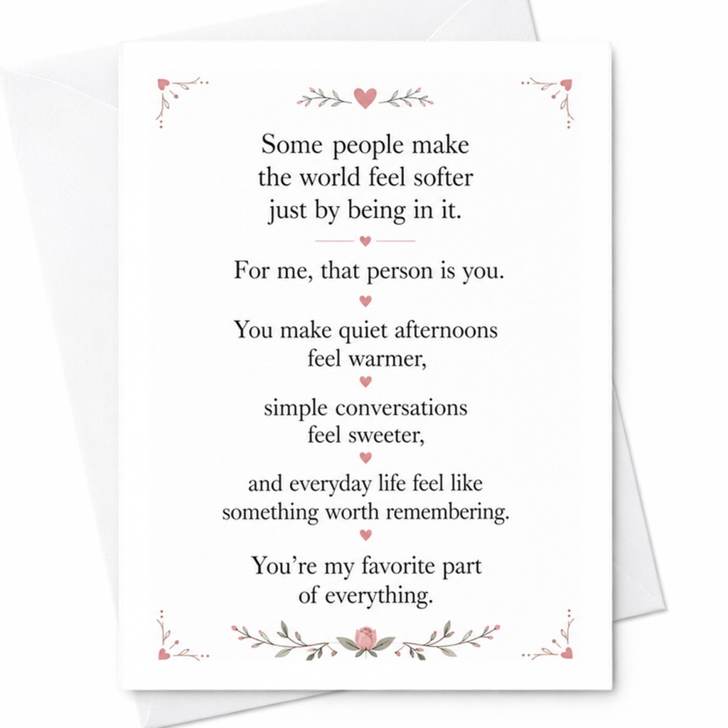 Some People Make The World Feel Softer Just By Being In It Romantic Anniversary Card For Partner Sweet Sentimental Love Card C2863