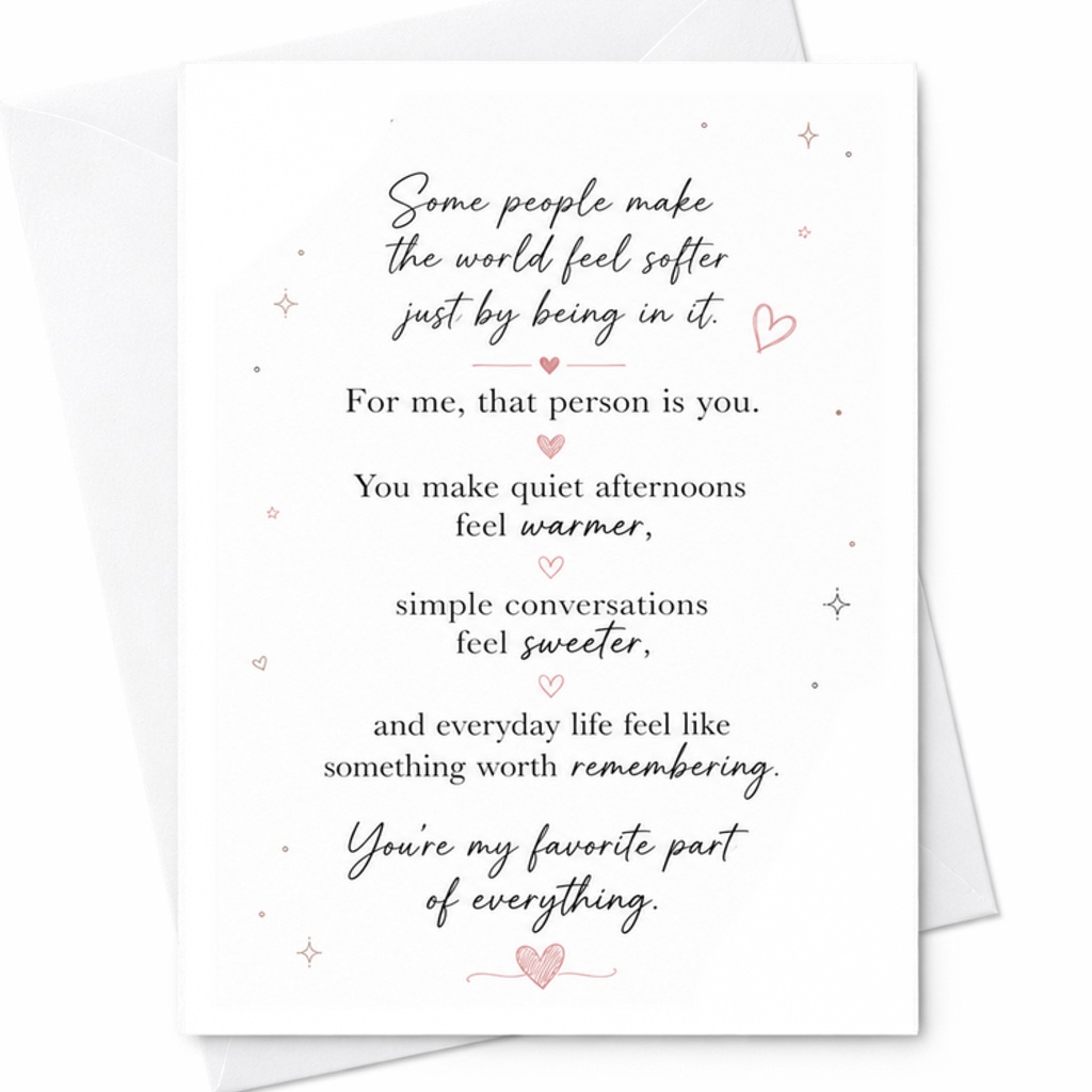 Some People Make The World Feel Softer Just By Being In It Anniversary Card Romantic Love Card For Partner Sweet Sentimental C2864