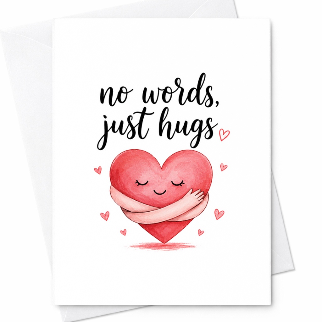 No Words, Just Hugs Sweet Anniversary Card Romantic Card For Husband Wife Cute Heart Love Card For Couples C2817