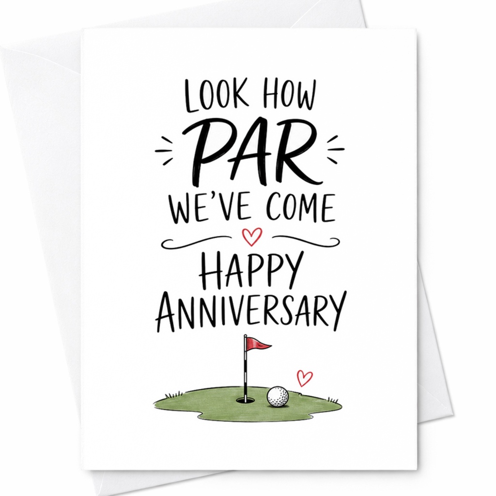 Look How Par We've Come Happy Anniversary Card Funny Golf Anniversary Card For Husband Wife Cute Golfing Couple C2823