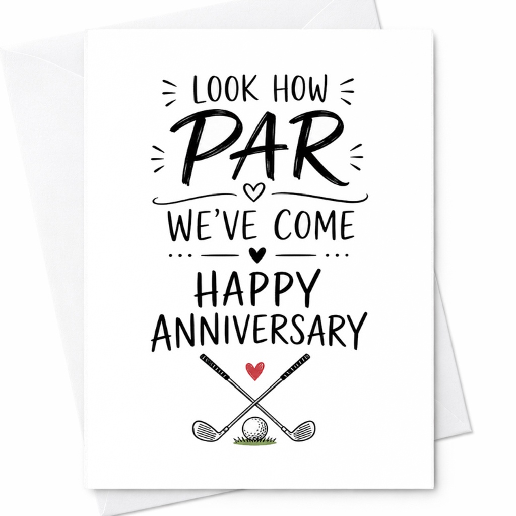 Look How Par We've Come Happy Anniversary Golf Themed Anniversary Card For Him Or Her Romantic Funny Card For Golf Lovers C2824