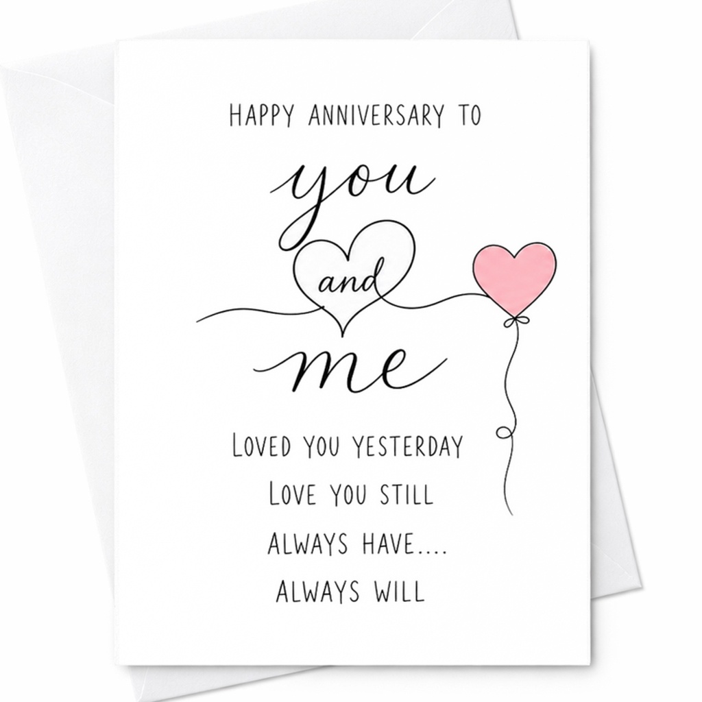Happy Anniversary To You And Me Loved You Yesterday Love You Still Always Have Always Will Romantic Anniversary Card For Husband W C2825