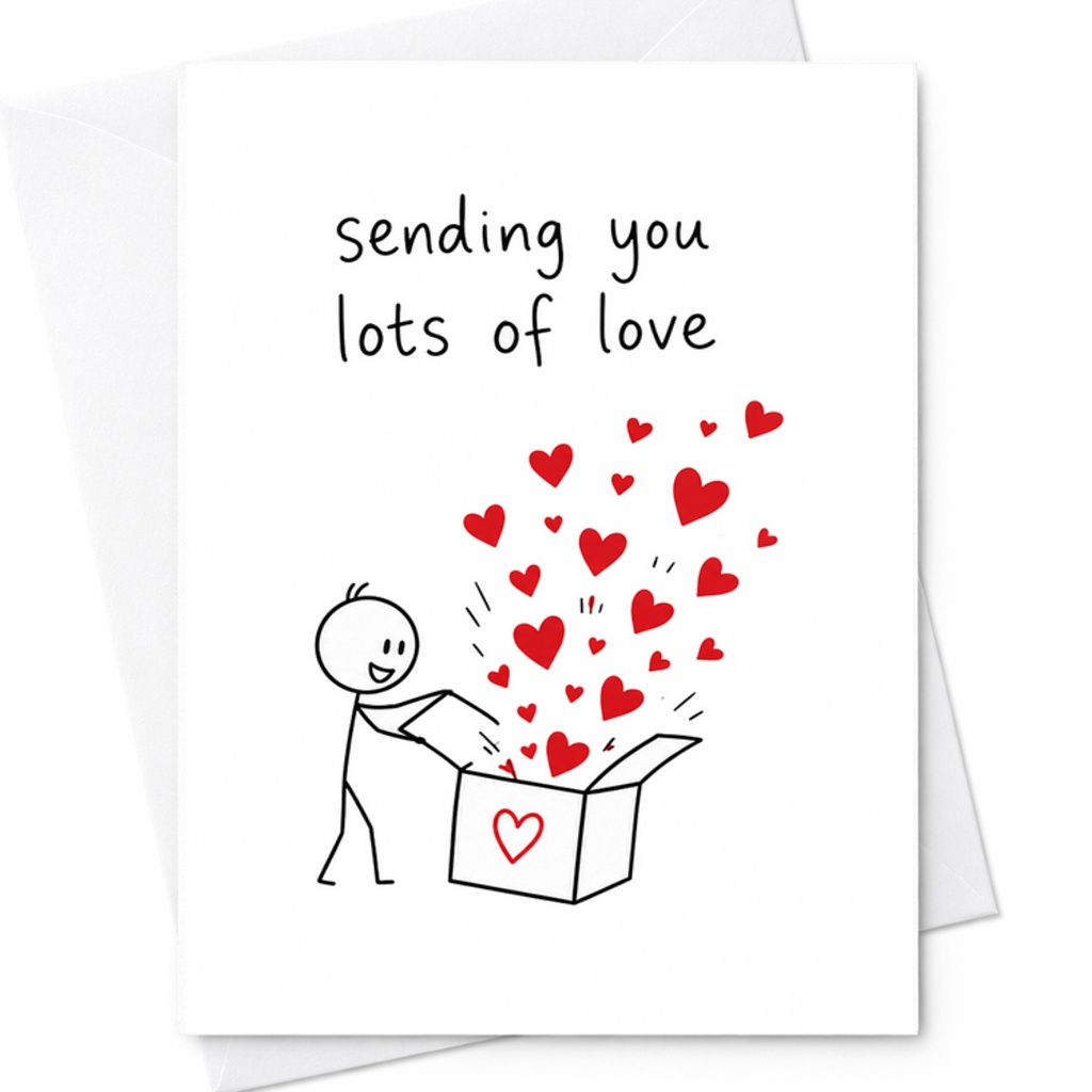 Sending You Lots Of Love Cute Greeting Card Valentines Day Card Anniversary Card Romantic Card For Wife Husband Sweet Love Card C2844