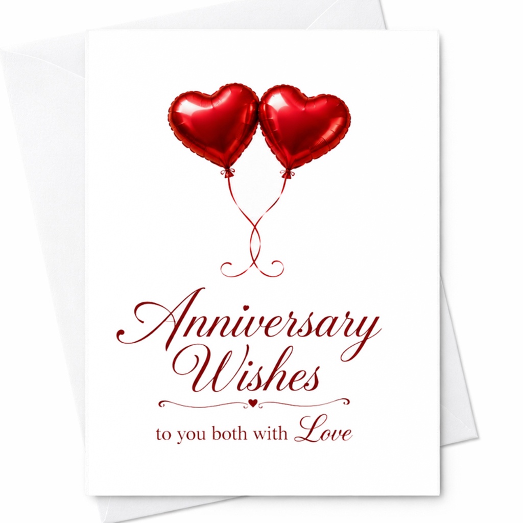 Anniversary Wishes To You Both With Love Happy Anniversary Card For Him And Her Romantic Couple Celebration Greeting Card C2871