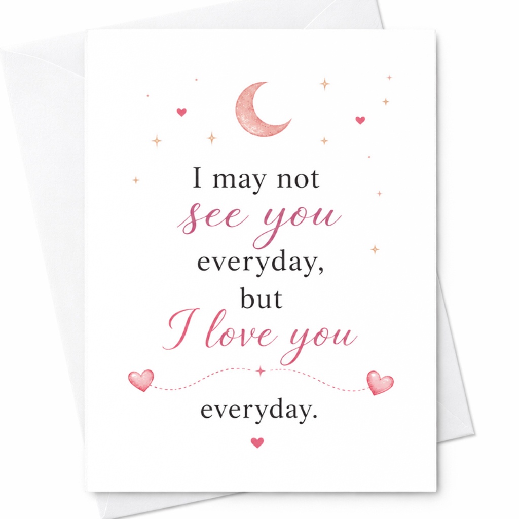 I May Not See You Everyday But I Love You Everyday Romantic Anniversary Card For Husband Wife Boyfriend Girlfriend Sweet C2872