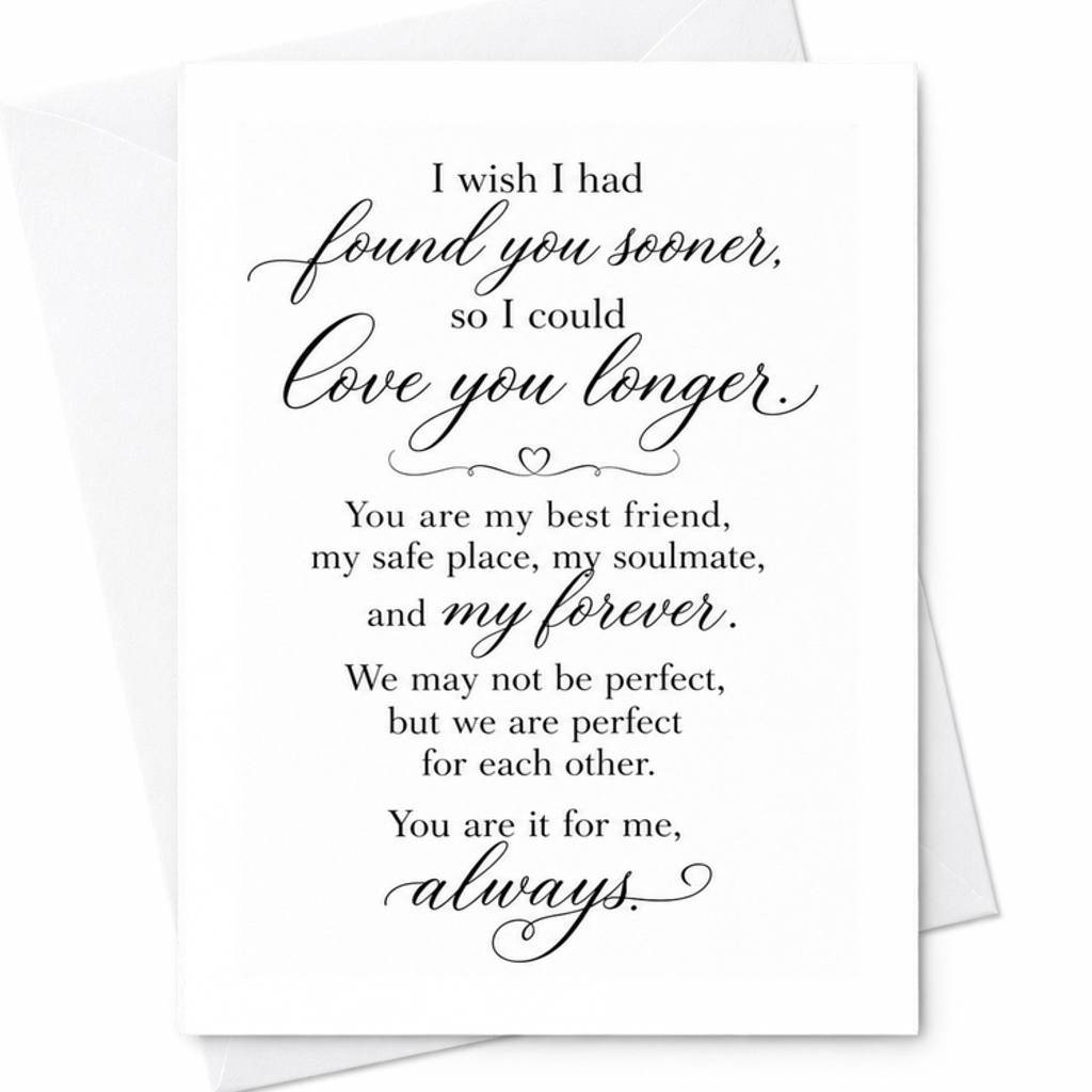 I Wish I Had Found You Sooner Love You Longer Card Anniversary Card For Husband Wife Boyfriend Girlfriend Romantic Love Card C2875