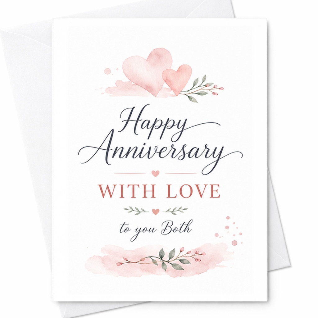 Happy Anniversary With Love To You Both Anniversary Card Romantic Floral For Couple Sweet Wedding Anniversary Card C2897