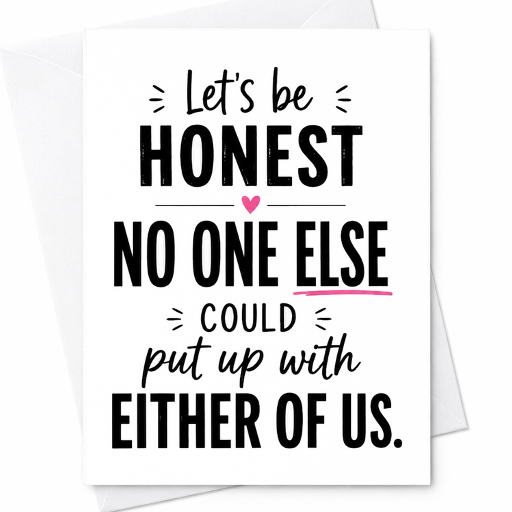Let's Be Honest No One Else Could Put Up With Either Of Us Funny Anniversary Card For Couple Romantic Love Card For Him Or Her C2905