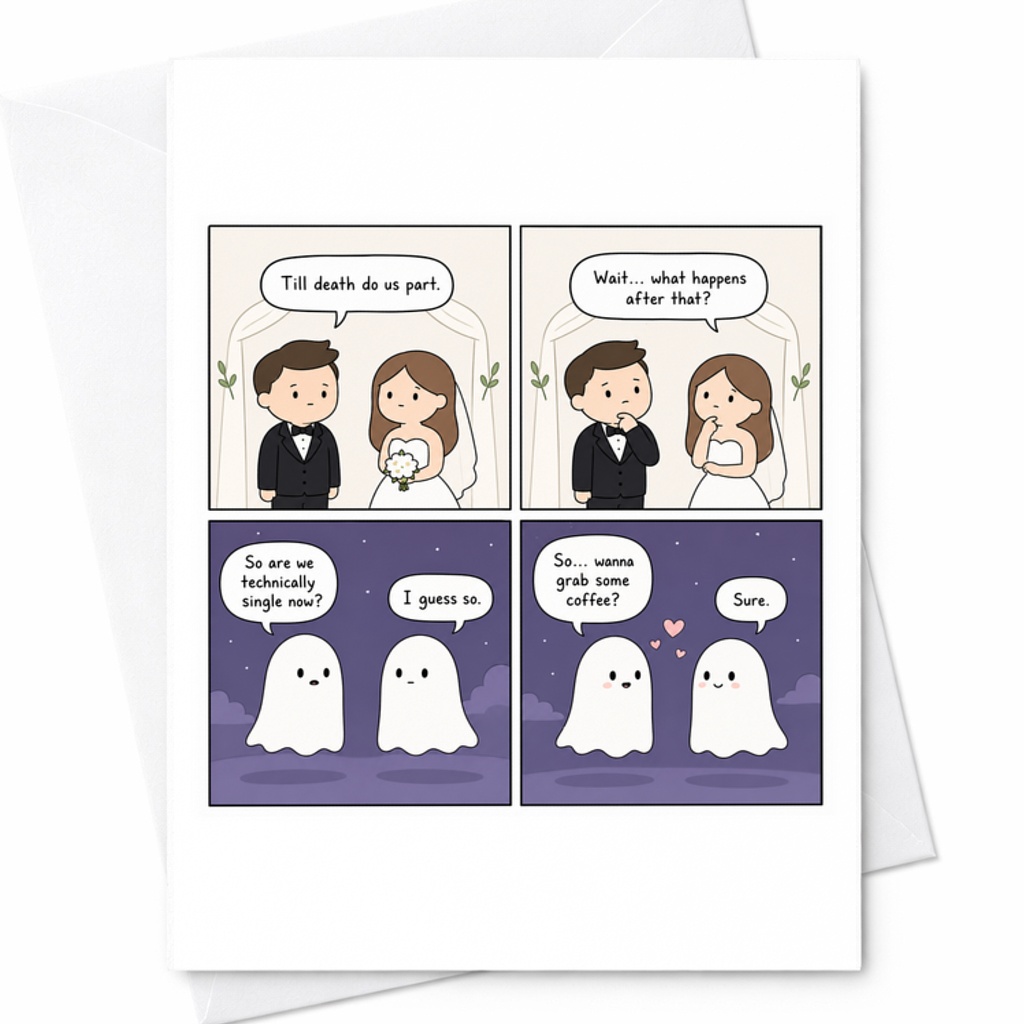 Till Death Do Us Part Funny Wedding Card Cute Anniversary Card For Husband Wife Partner Romantic Ghosts Love C2867