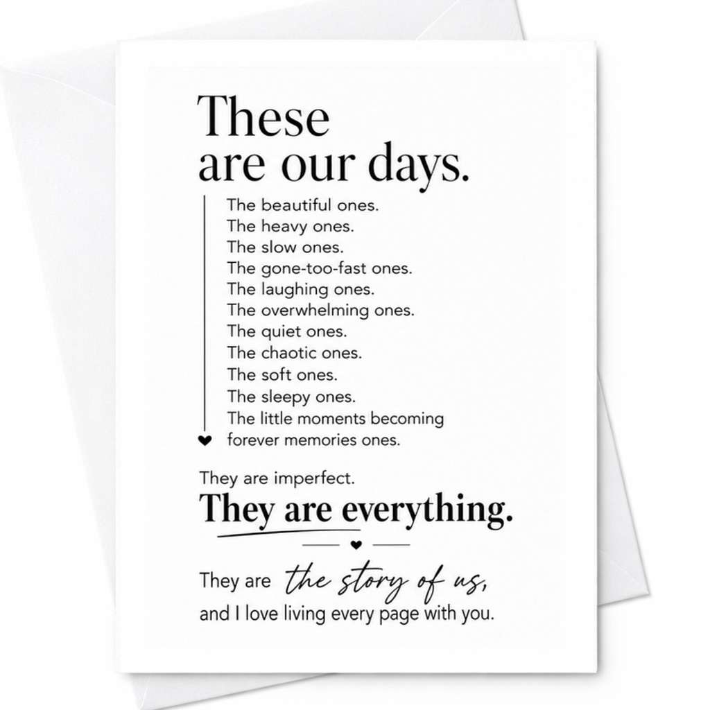 These Are Our Days Romantic Anniversary Card For Couples Sentimental Love Card For Partner Wedding Anniversary Sweet Card C2878