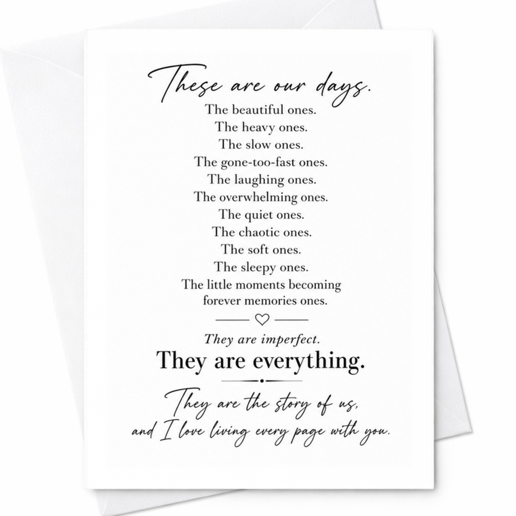 These Are Our Days Romantic Valentine's Day Card Husband Wife Boyfriend Girlfriend Anniversary Love Card Sentimental Gift C2879