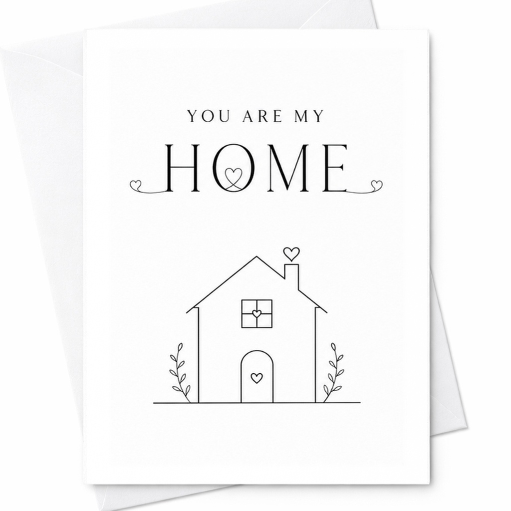 You Are My Home Romantic Anniversary Card Sweet Love Card For Husband Wife Couple Cute Minimalist Sentimental Gift C2940