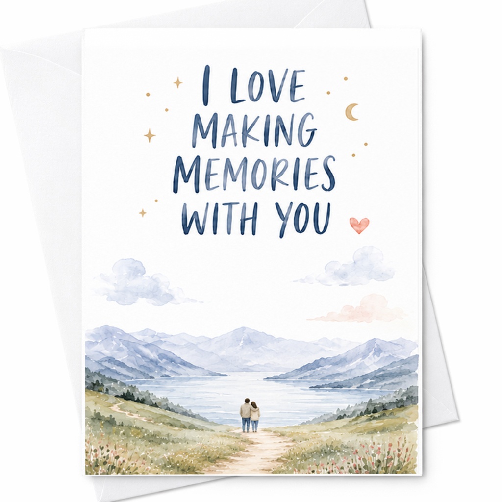 I Love Making Memories With You Romantic Valentine's Day Card For Spouse Partner Cute Couple Anniversary Card Sweet C2916