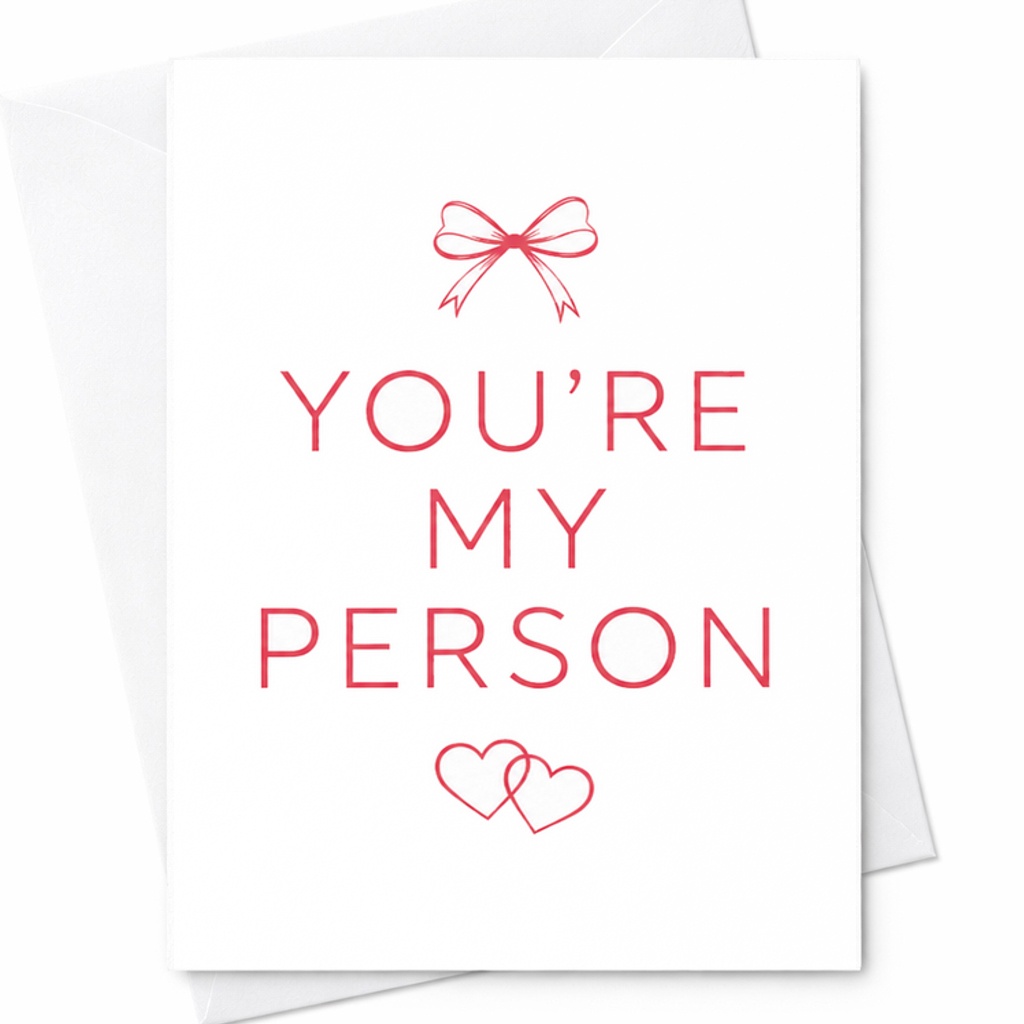 You're My Person Romantic Anniversary Card For Couple Sweet Love Card For Husband Wife Partner Cute Hearts C2961