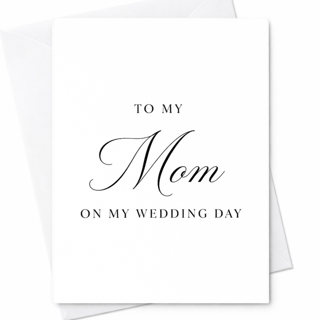 To My Mom On My Wedding Day Card Wedding Card For Mother Sentimental Wedding Day Card For Mom Bride To Mother Gift C2972