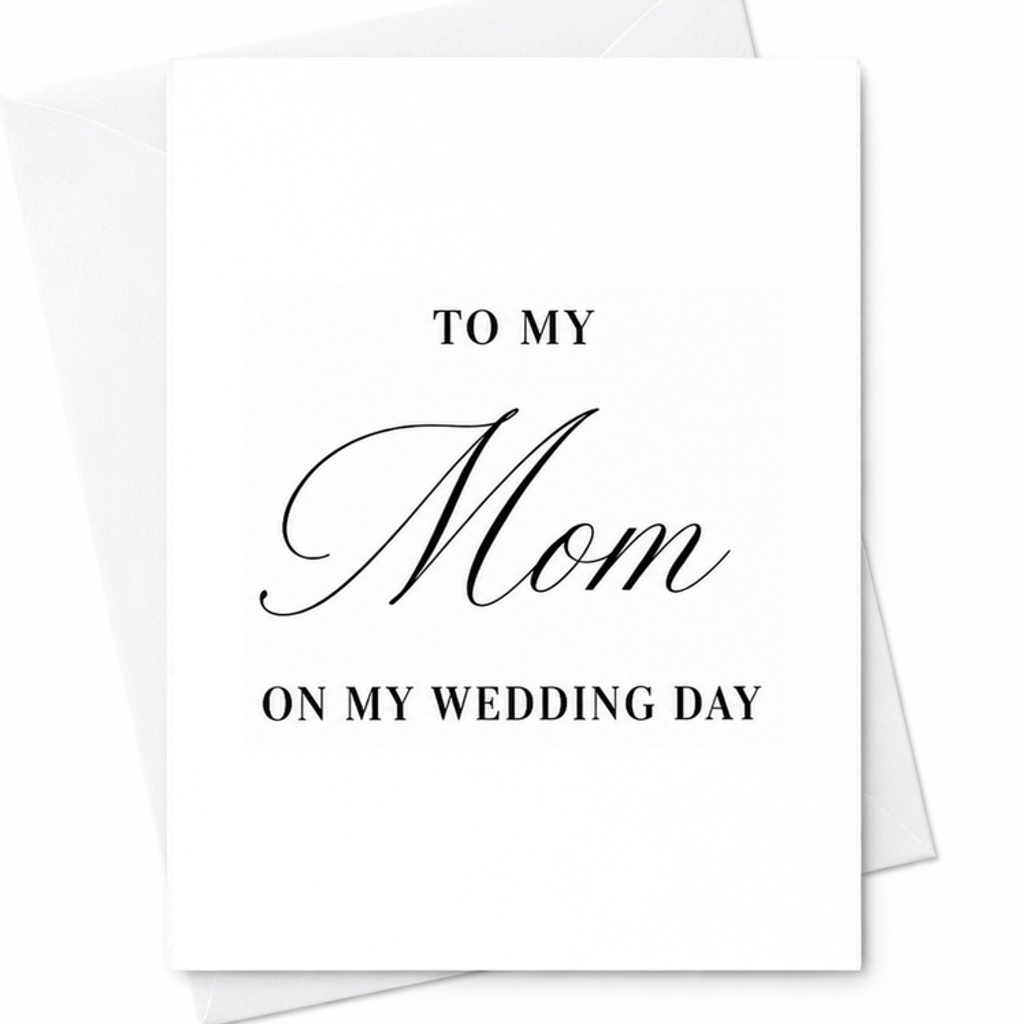 To My Mom On My Wedding Day Card Romantic Wedding Card For Mother Sentimental Bride To Mom Wedding Card Special Day Keepsake C2990