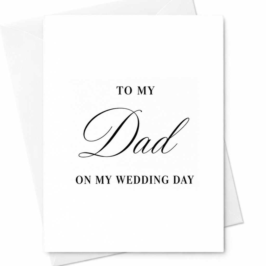 To My Dad On My Wedding Day Card Wedding Card From Daughter To Father Sentimental Wedding Day Card For Dad Bride's Father Gift C2989