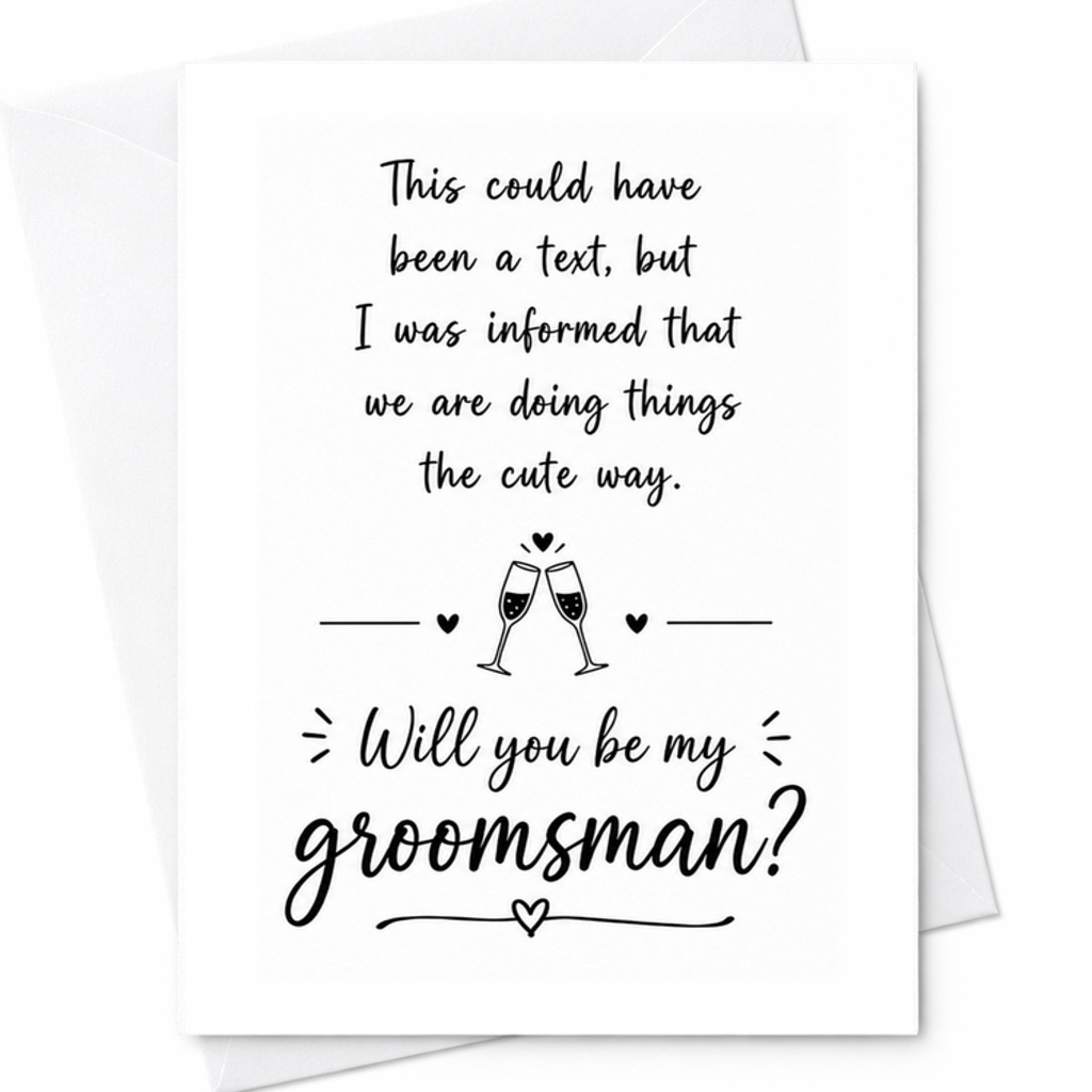 Will You Be My Groomsman? Cute Wedding Proposal Card For Groomsman Request Funny Wedding Party Invitation For Best Man C3004