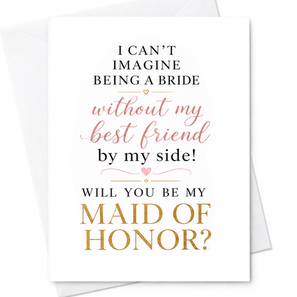 I Can't Imagine Being A Bride Without My Best Friend Will You Be My Maid Of Honor Card Wedding Proposal Best Friend Cute C3013