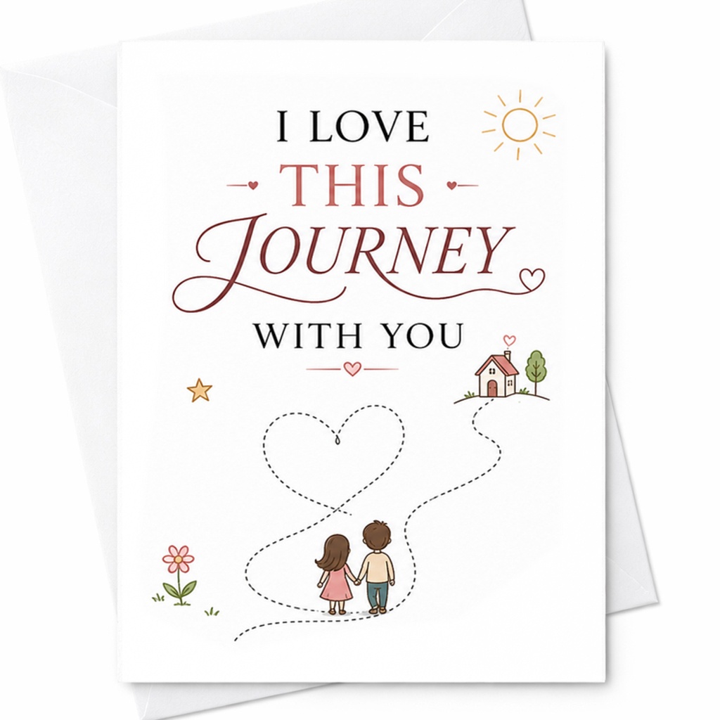 I Love This Journey With You Wedding Day Card Romantic Anniversary Card For Husband Wife Couple Cute Love Card C2999