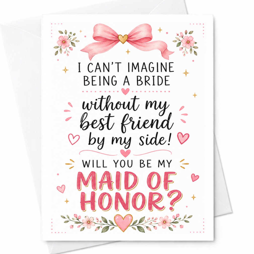 I Can't Imagine Being A Bride Without My Best Friend Will You Be My Maid Of Honor Card Wedding Proposal Bridesmaid Invite C3014