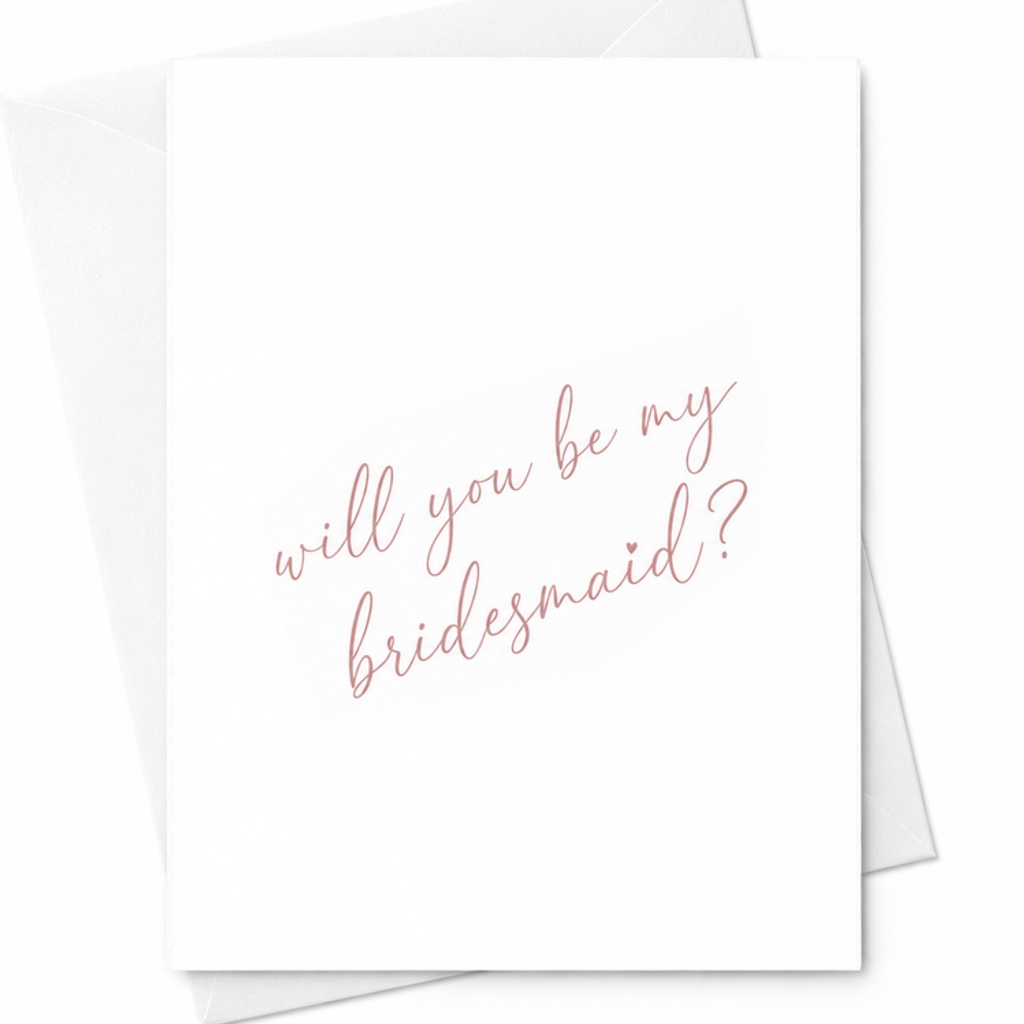 Will You Be My Bridesmaid? Wedding Proposal Card For Bridesmaid Cute Bridal Party Invitation Elegant Bridesmaid Request C3031