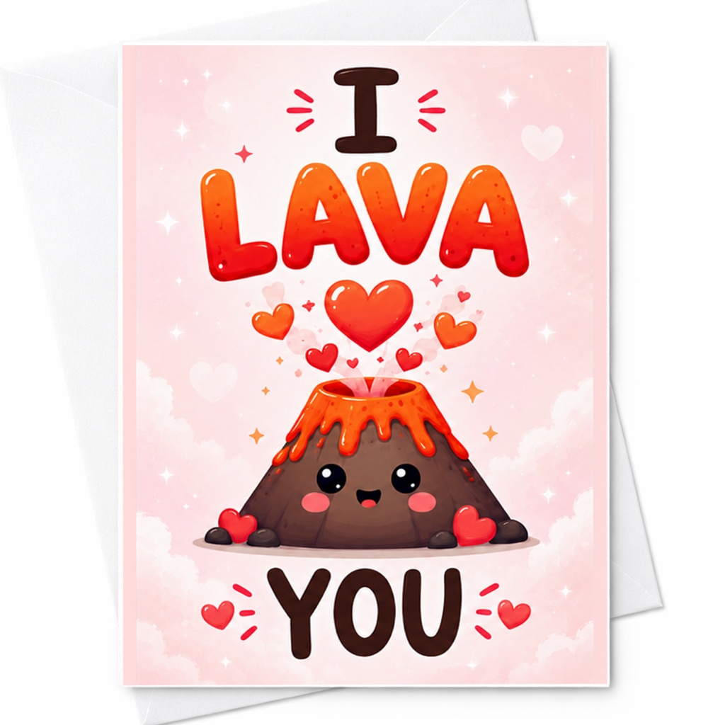 I Lava You Cute Valentine's Day Card Romantic Love Card For Him Or Her Sweet Anniversary Card For Boyfriend Girlfriend C3036
