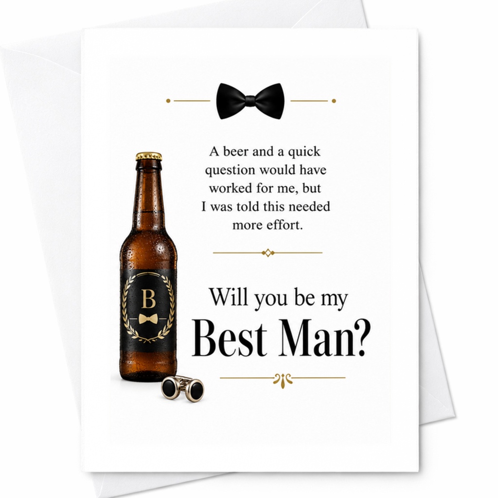 Will You Be My Best Man Wedding Proposal Card Funny Best Man Invitation Card For Groom's Best Friend Beer Theme C3040