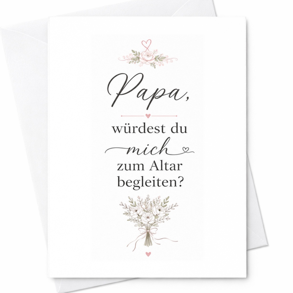 Papa, Würdest Du Mich Zum Altar Begleiten? Wedding Card Father Of The Bride Proposal Sentimental Keepsake For Dad C3068