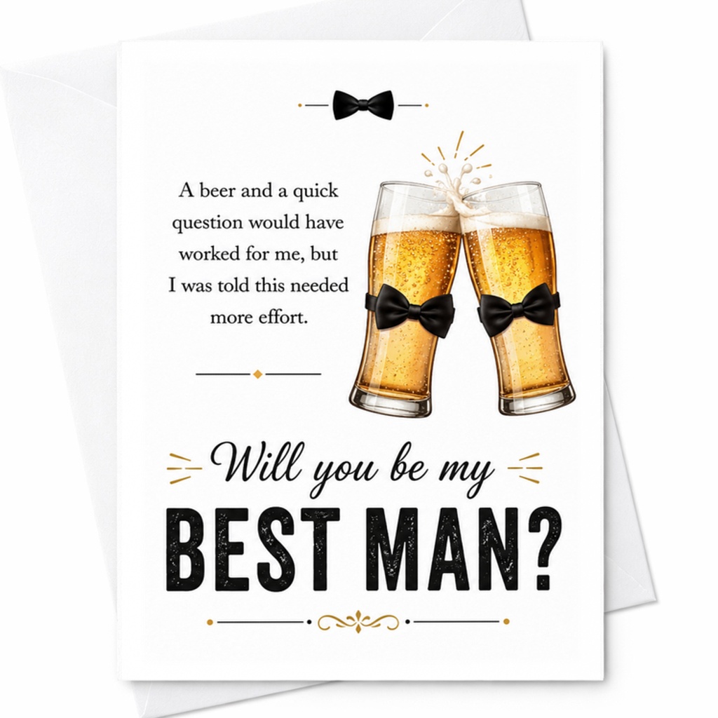 Will You Be My Best Man Funny Wedding Proposal Card For Groomsman Beer Theme Invitation Card For Best Friend Or Brother C3041