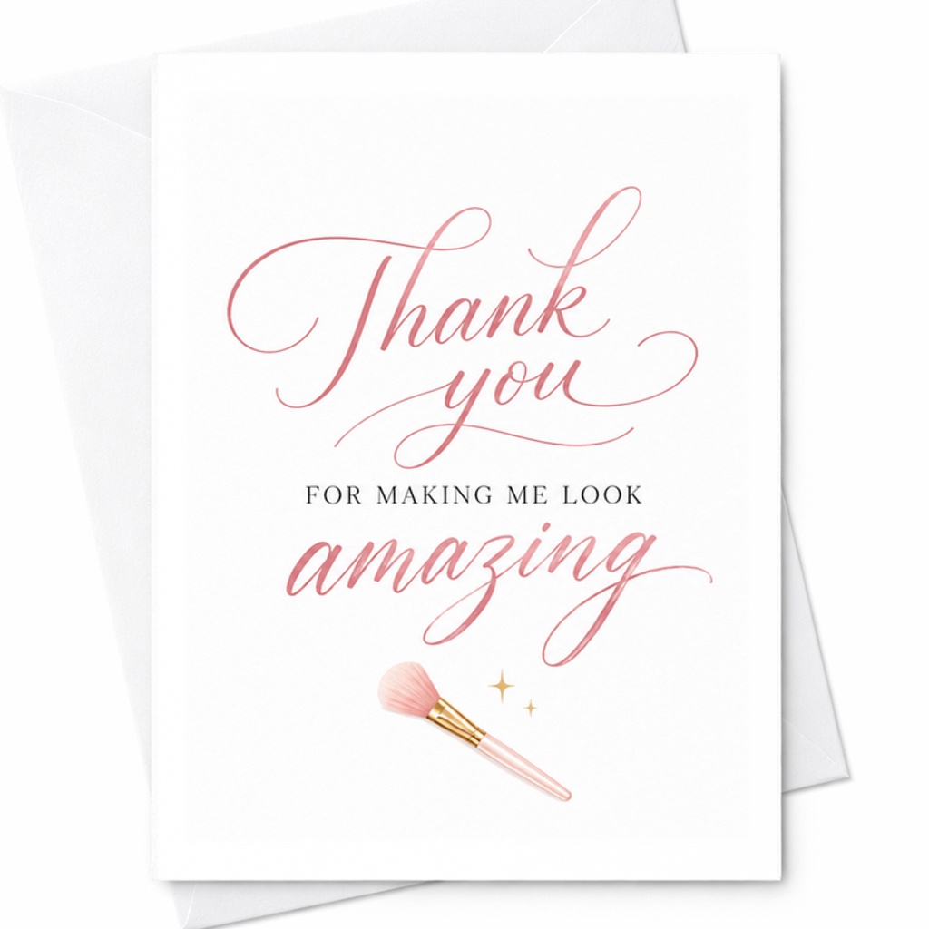 Thank You For Making Me Look Amazing Bridal Shower Card Wedding Engagement Card For Her Friends Sisters Makeup Artist C3052