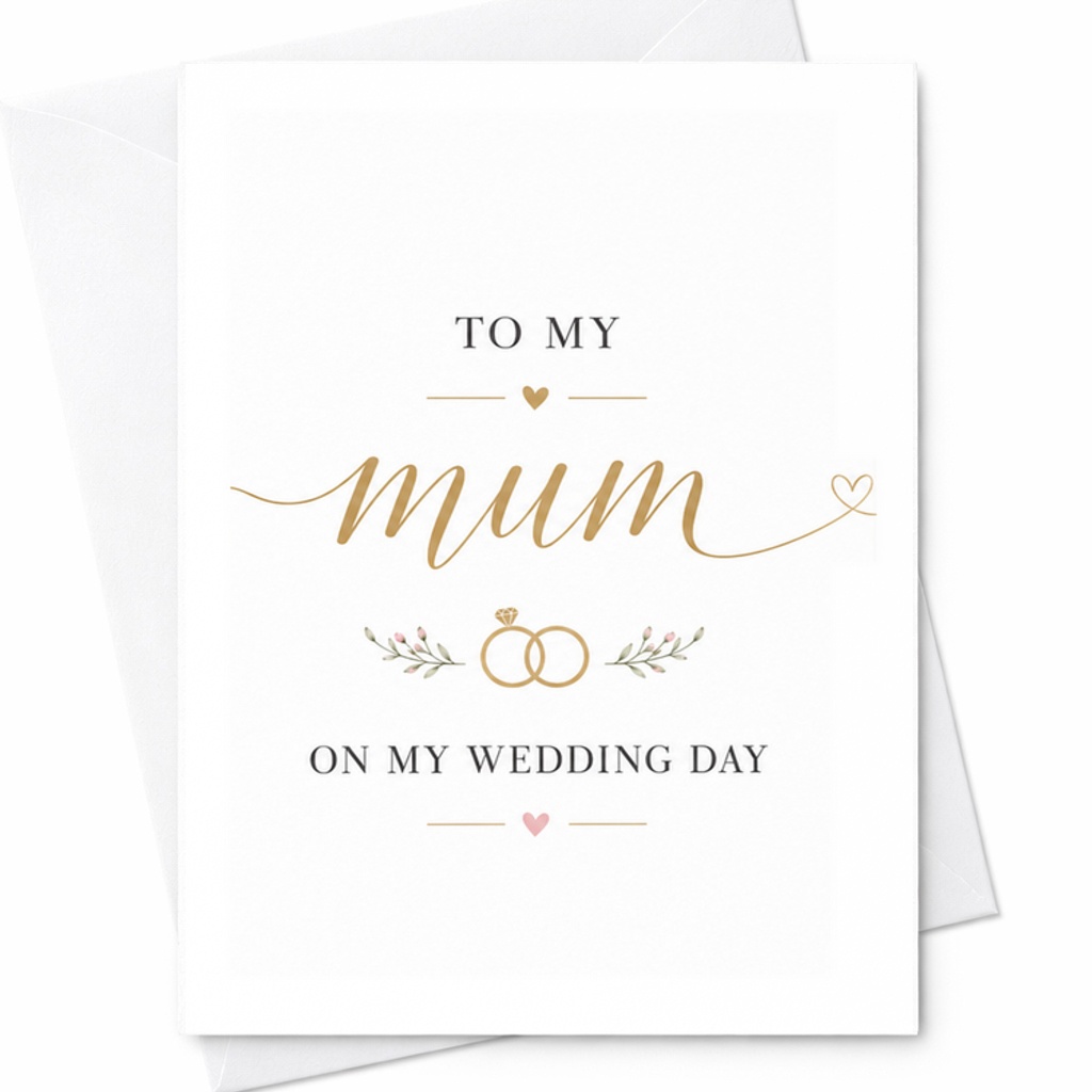 To My Mum On My Wedding Day Card Wedding Card For Mother Sentimental Wedding Card For Mum Bride To Mum Wedding Day Card C3067