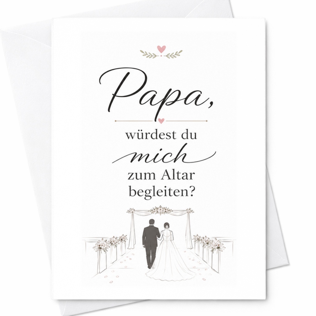Papa, Würdest Du Mich Zum Altar Begleiten? Wedding Card Bride To Be Father Of The Bride Sentimental Proposal Card C3069