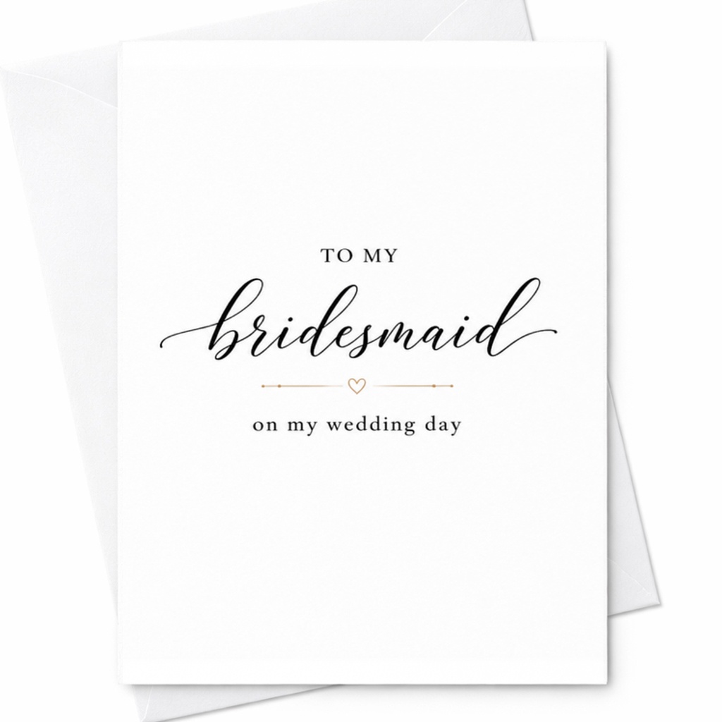To My Bridesmaid On My Wedding Day Card Wedding Party Thank You Card For Bridesmaid Proposal Elegant Wedding Card C3097