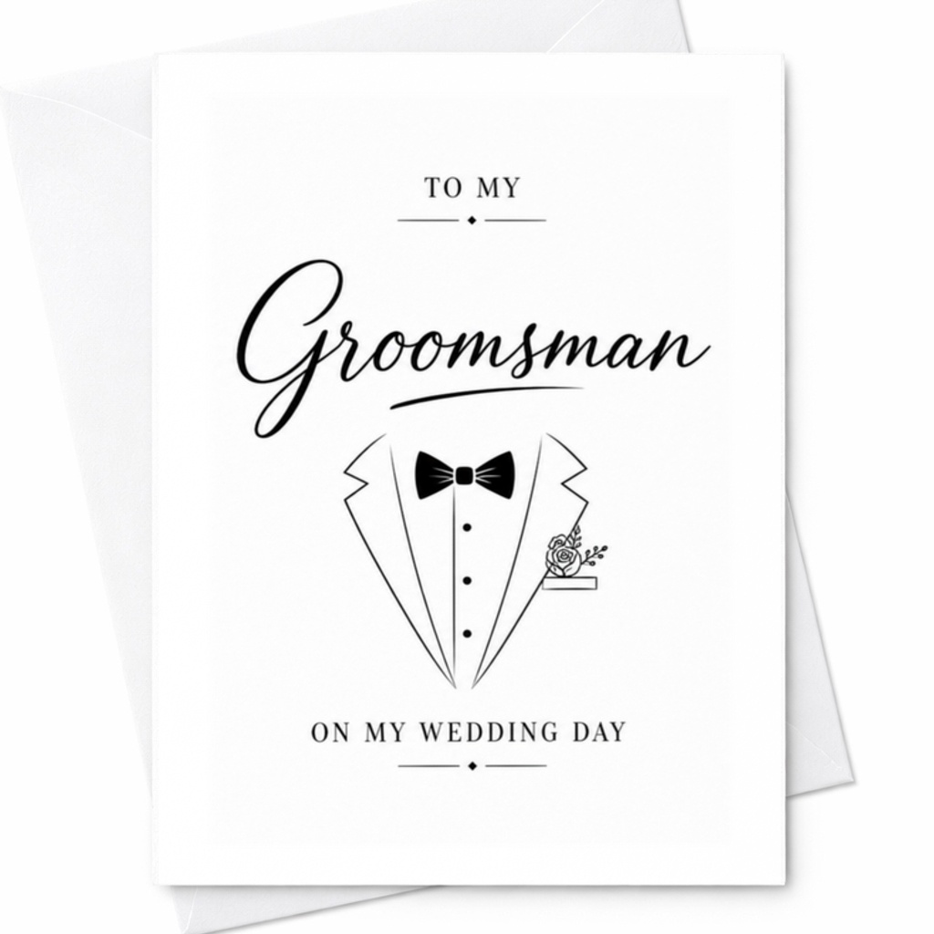 To My Groomsman On My Wedding Day Elegant Wedding Card For Groomsmen Proposal Thank You Card For Best Man Wedding Party C3118