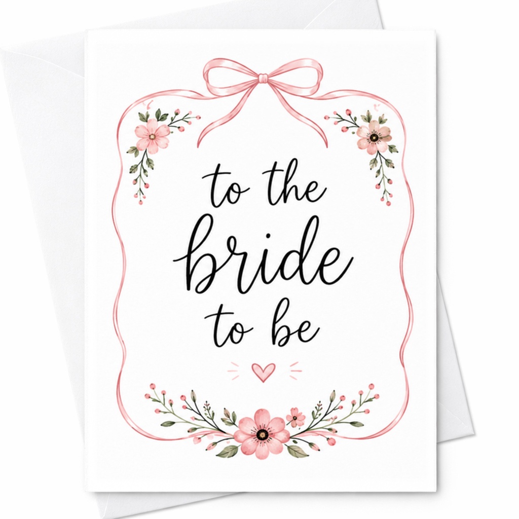 To The Bride To Be Wedding Card Engagement Card For Bride Cute Floral Romantic Greeting Card For Newly Engaged C3131
