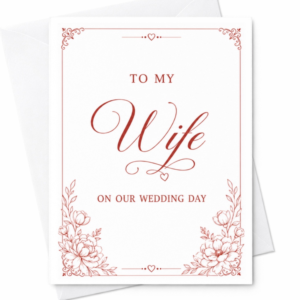 To My Wife On Our Wedding Day Elegant Wedding Card Romantic Marriage Greeting Card For Bride Sentimental Keepsake C3126