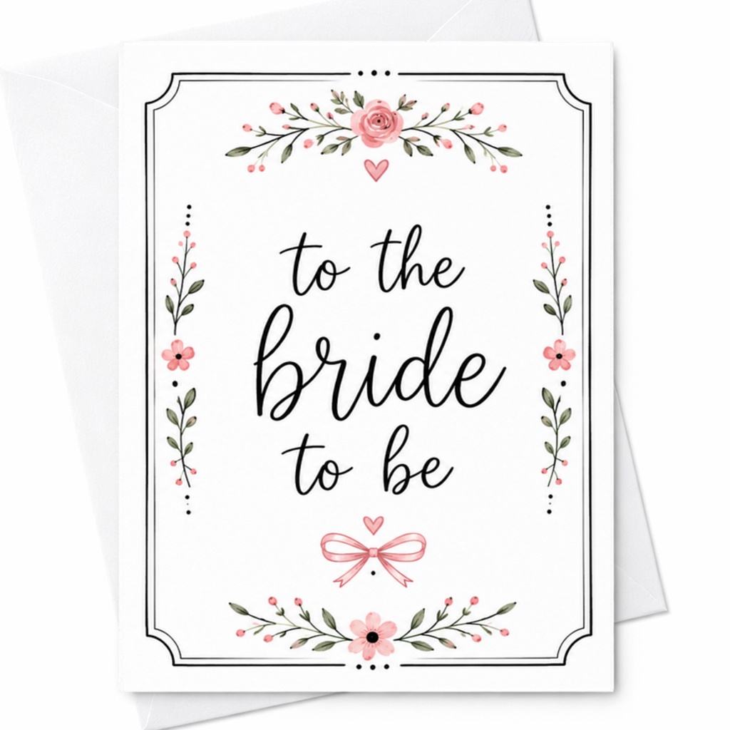 To The Bride To Be Wedding Card Engagement Card For Bride Cute Floral Romantic Greeting Card For Newly Engaged Couple C3130