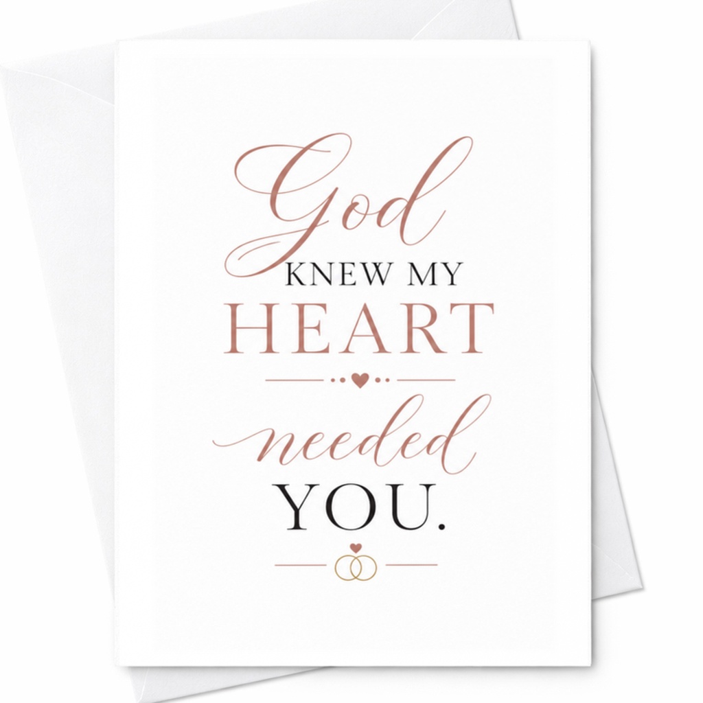 God Knew My Heart Needed You Wedding Card Romantic Anniversary Card For Couple Bride Groom Sentimental Love Card C3133