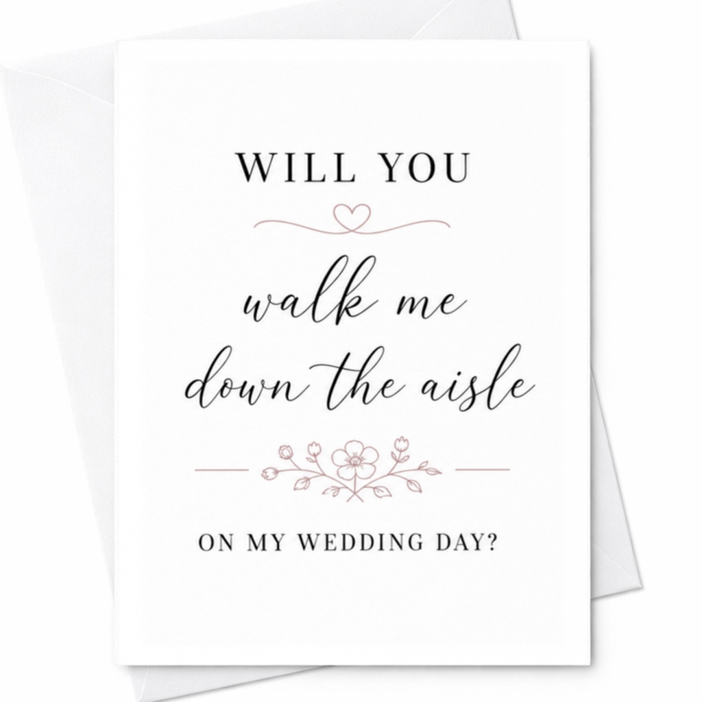 Will You Walk Me Down The Aisle On My Wedding Day Card Wedding Proposal Card For Dad Father Of The Bride Sentimental Wedding Card C3136